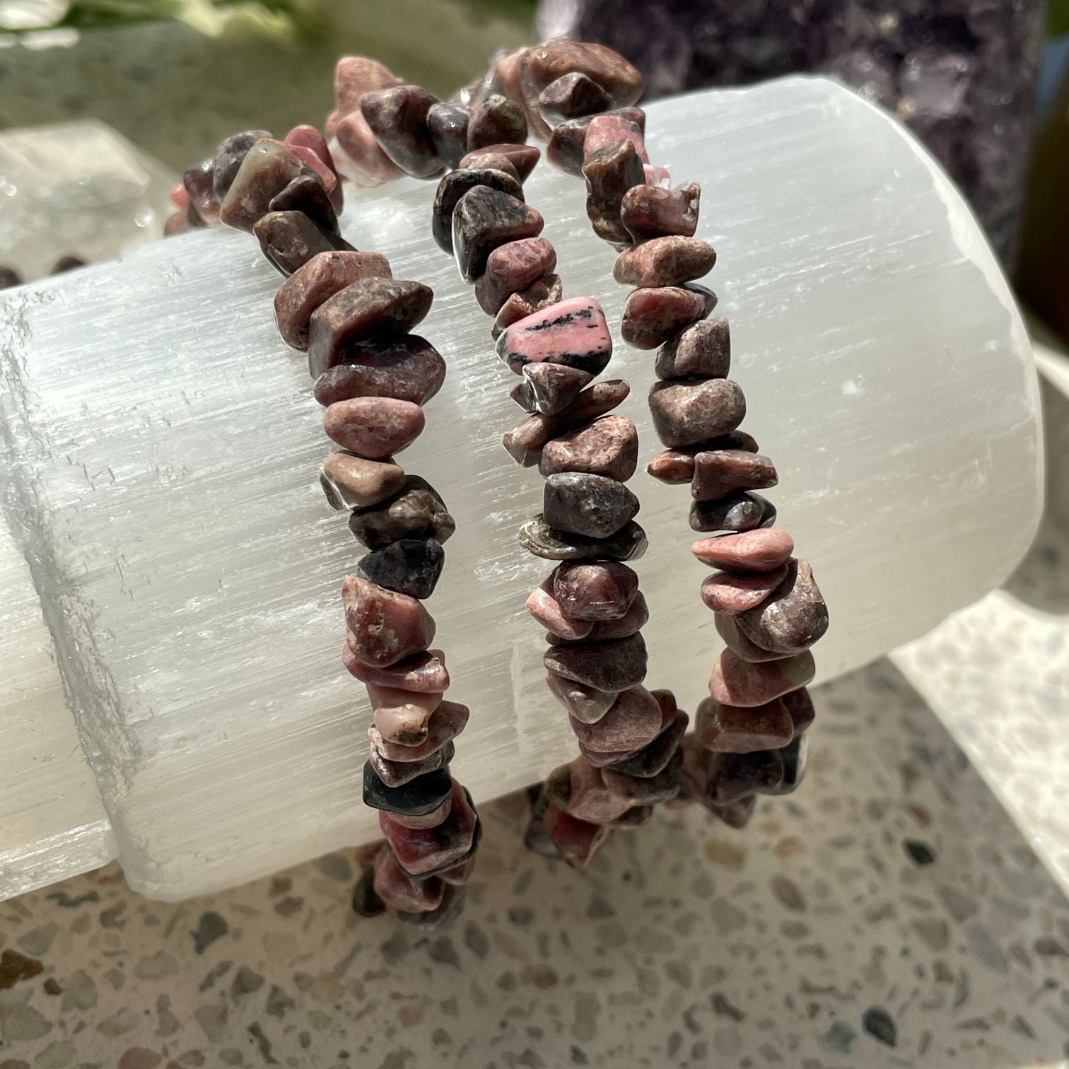 Rhodonite Chip Bracelet Rhodonite Chip Bracelet